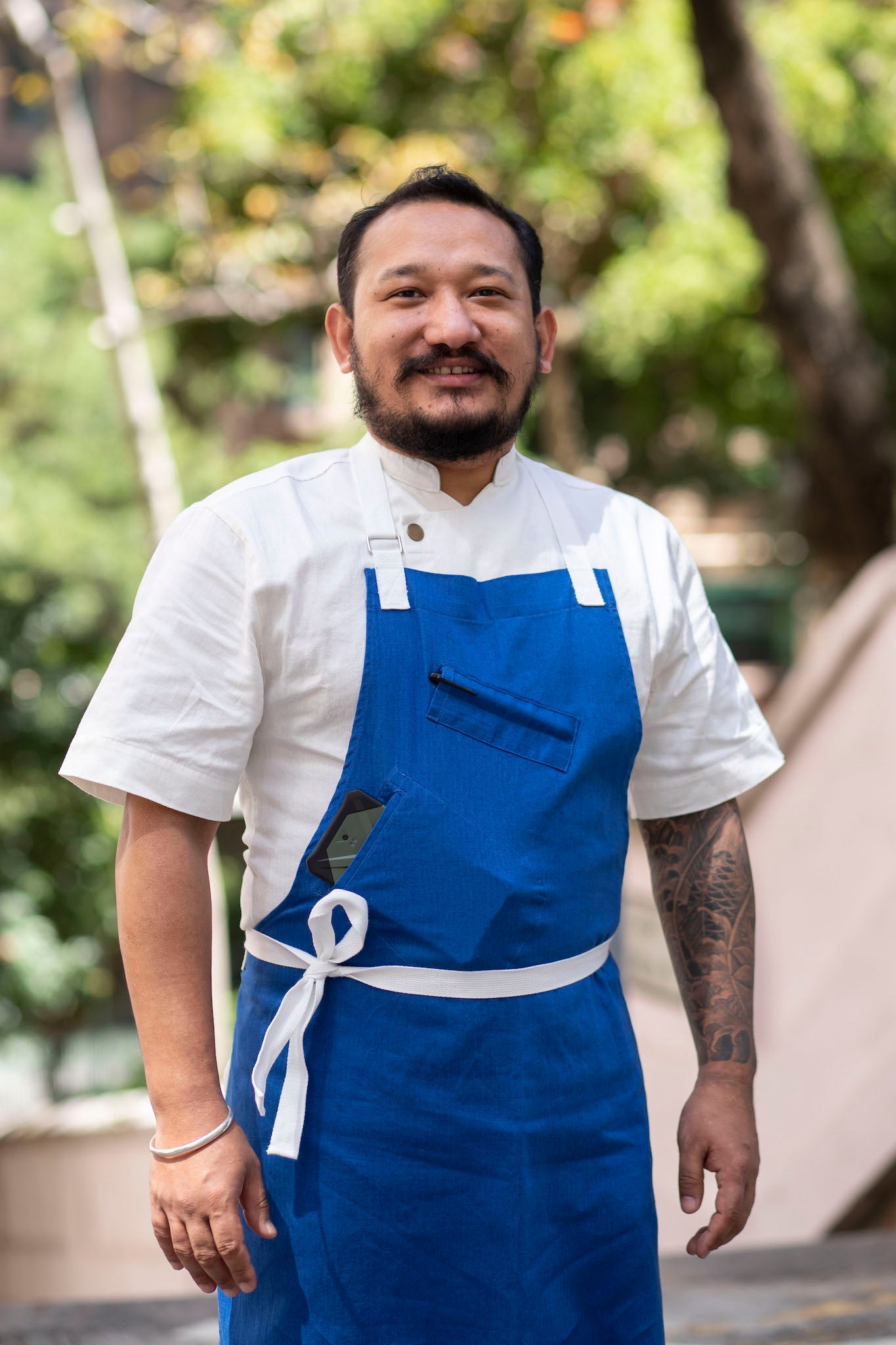 Everyday Hemp Apron - Blue