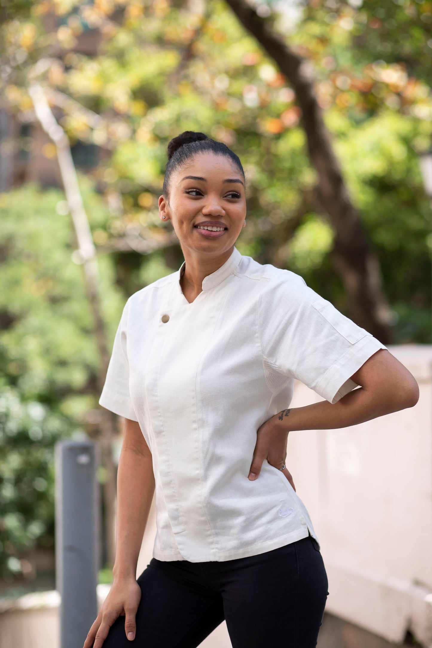 Women's Classic Hemp Chef Jacket - White