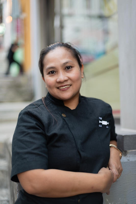 Women Classic Hemp Chef Jacket - Black