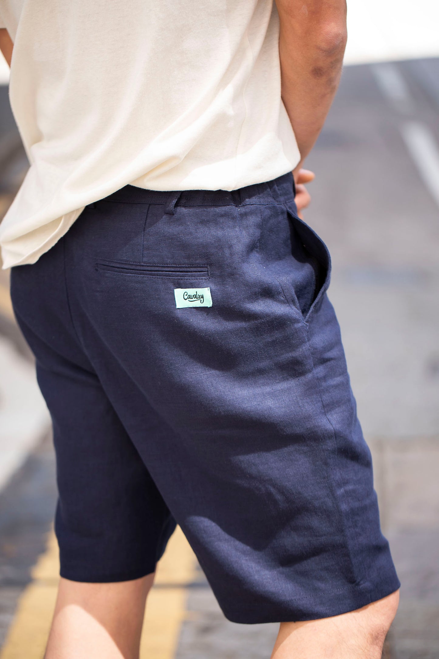 Classic French Linen Shorts - Navy